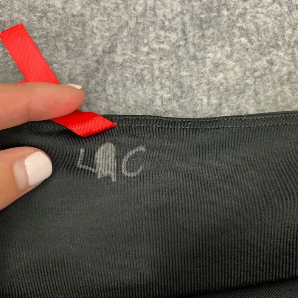 Spanx Leggings Women S Small Black Coated Faux Leather Moto Pull On Ribbed Panel